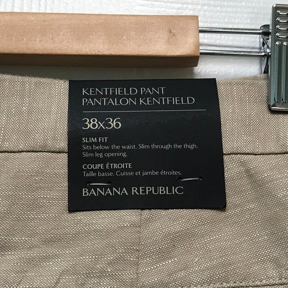 NWT Banana Republic Kentfield Pants, linen/cotton, 38X36 - Picture 1 of 4